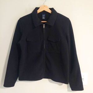 Gap black soft fleece full zip jacket